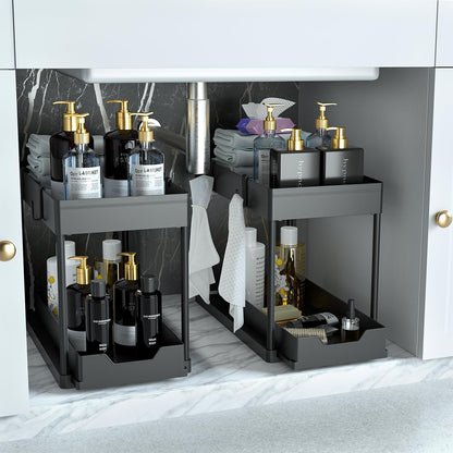 Under Sink Organizer 2 Pack, 2 Tier
