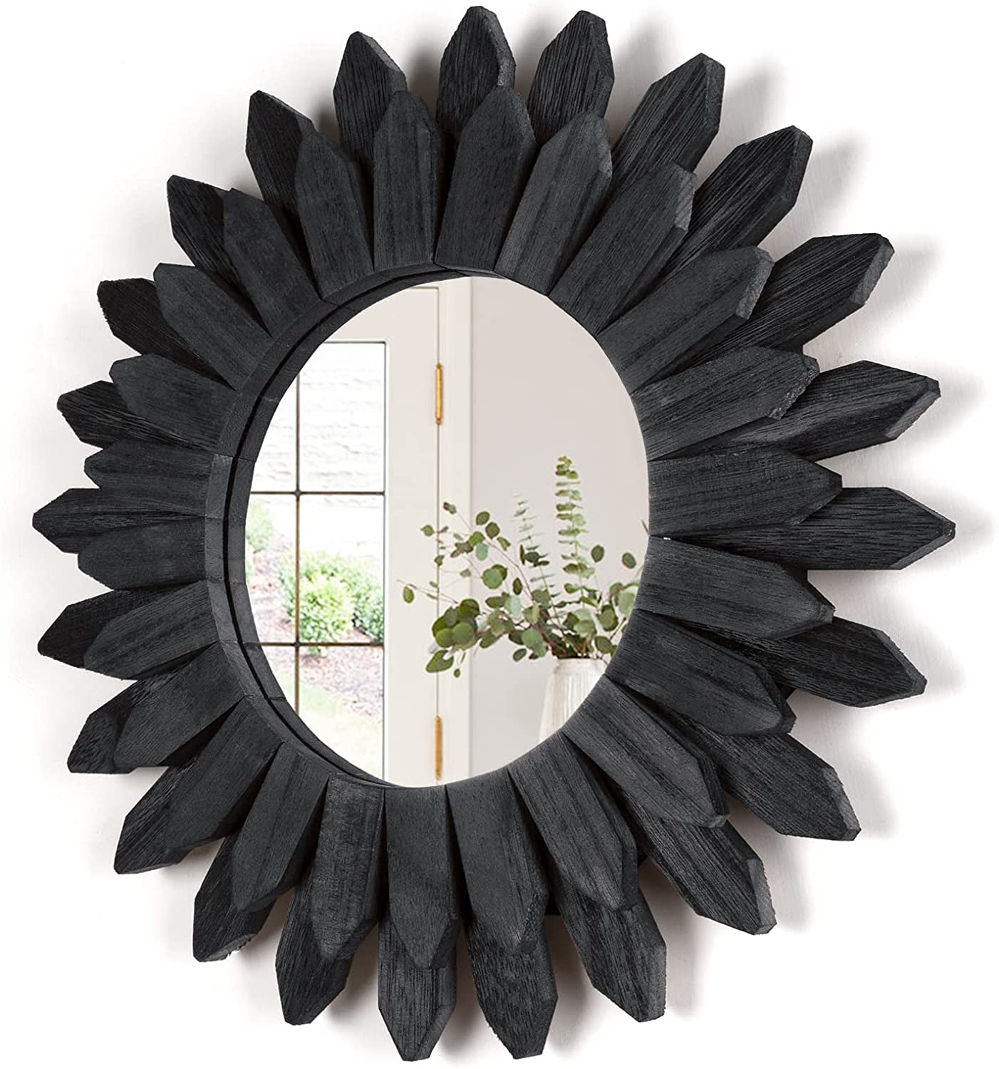 Wall Mirror Decorative 12 Inch Rustic Wood Mirror