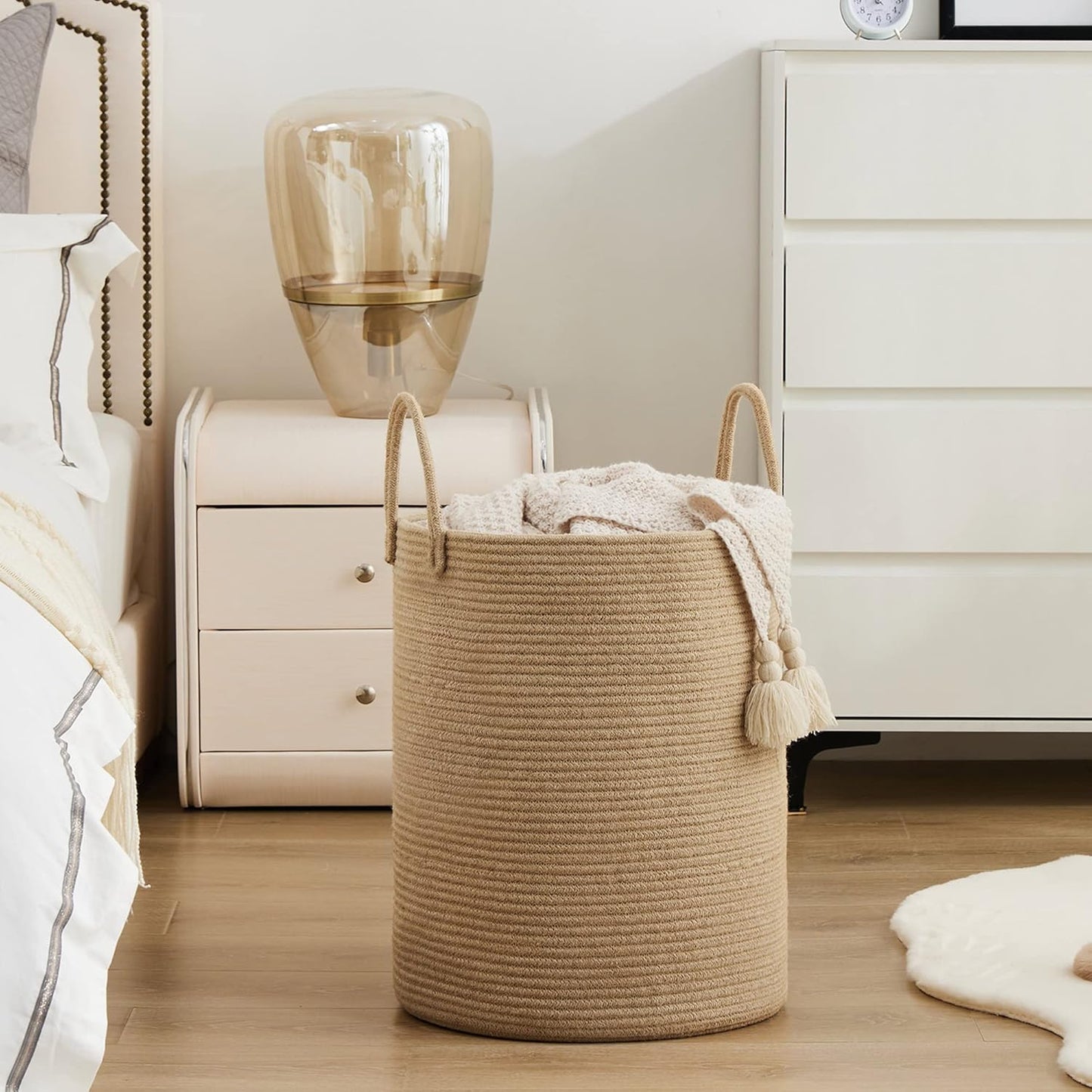 Jute Rope Laundry Hamper Basket Tall Laundry Basket