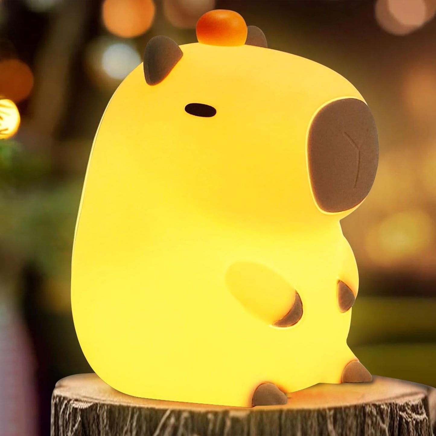 Cute Capybara Night Light, LED Squishy Novelty Animal Night Lamp,2 Levels Dimmable/Timer Nursery Nightlight for Kids, Rechargeable Touch Bedside Lamp, Bedroom/Dorm Decor, Baby Boys Girls Gifts