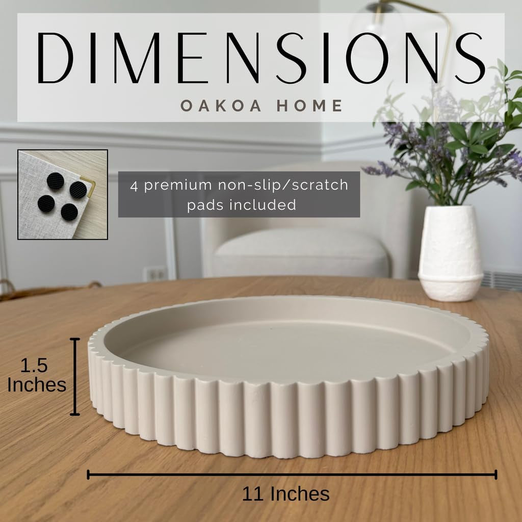 Round Decorative Tray Centerpiece