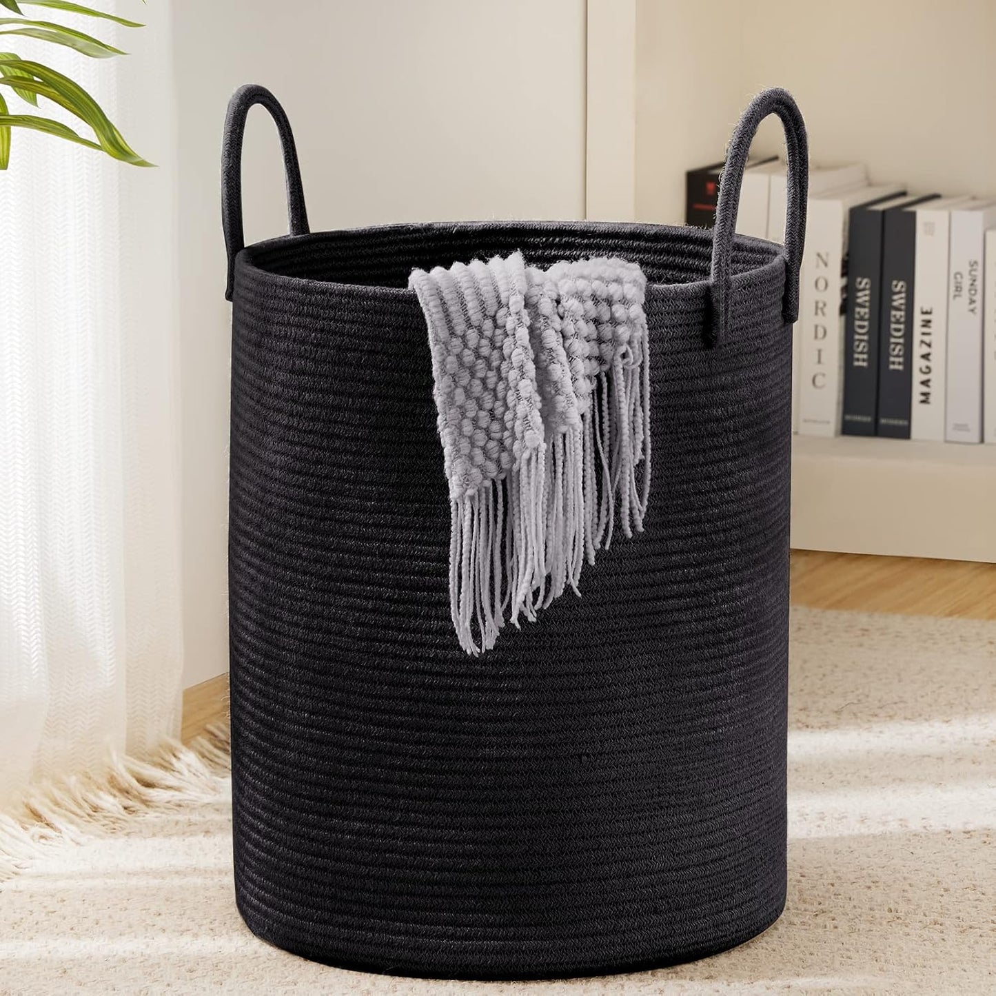 Jute Rope Laundry Hamper Basket Tall Laundry Basket
