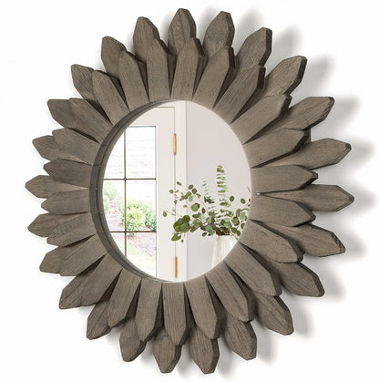 Wall Mirror Decorative 12 Inch Rustic Wood Mirror