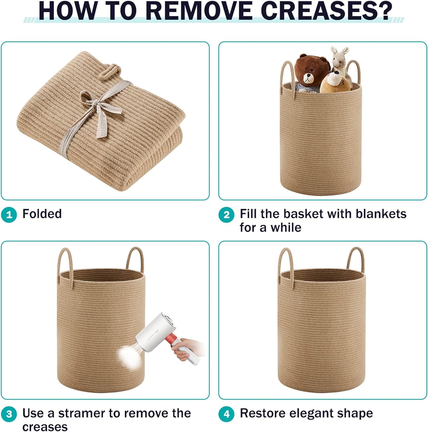 Jute Rope Laundry Hamper Basket Tall Laundry Basket