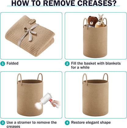 Jute Rope Laundry Hamper Basket Tall Laundry Basket