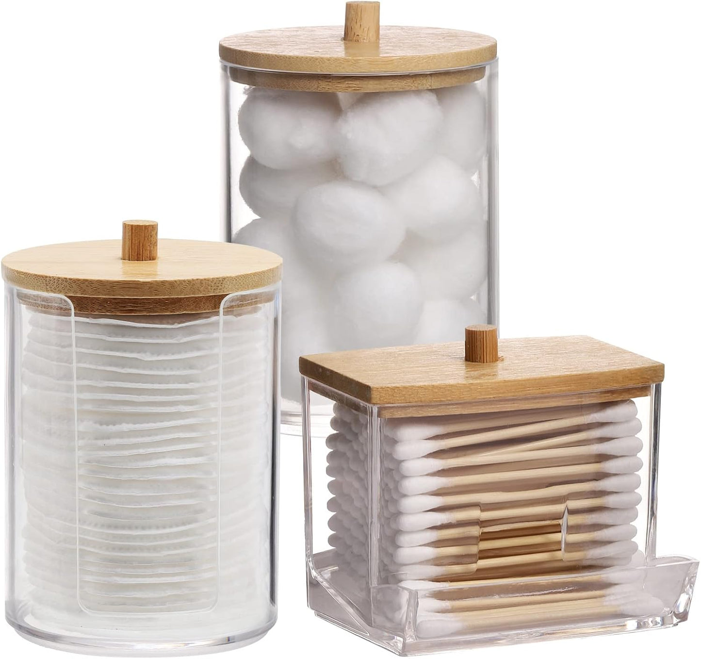 Bathroom Containers for Swabs, Cotton Balls