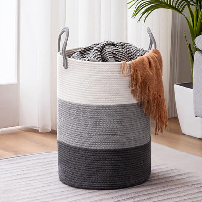 Jute Rope Laundry Hamper Basket Tall Laundry Basket