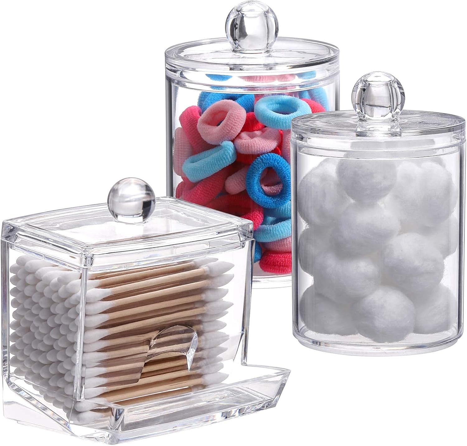 Bathroom Containers for Swabs, Cotton Balls