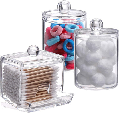 Bathroom Containers for Swabs, Cotton Balls