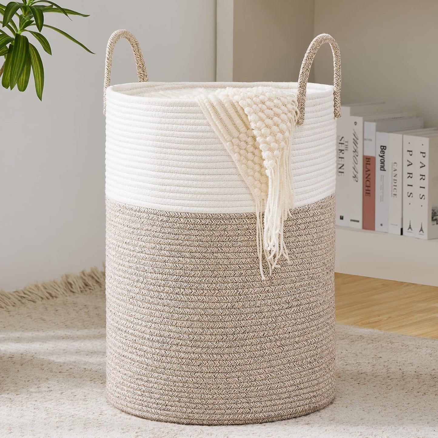 Jute Rope Laundry Hamper Basket Tall Laundry Basket