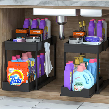 Under Sink Organizer 2 Pack, 2 Tier