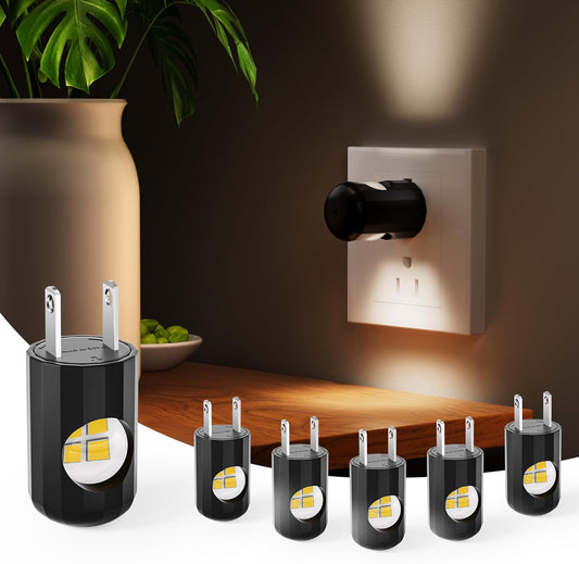 6 Pack LED Plugin Night Lights with Dusk to Dawn Sensor
