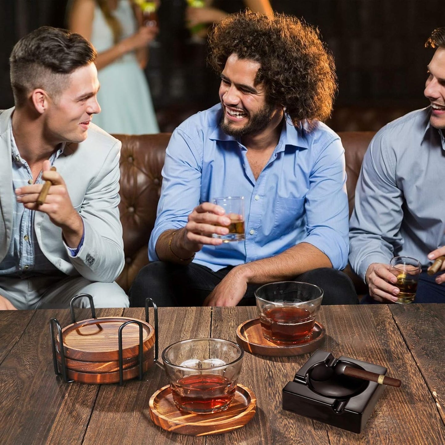 Natural Wooden Coasters Set of 5