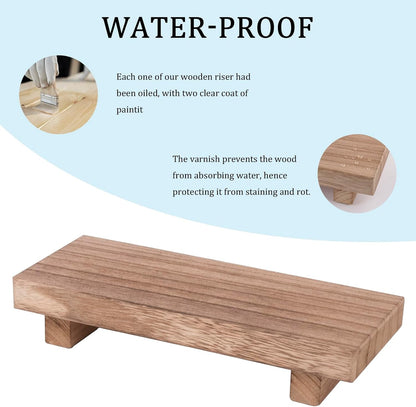 Small Wood Tray Pedestal Stand