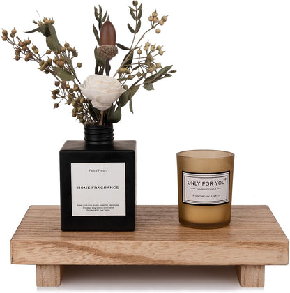 Small Wood Tray Pedestal Stand
