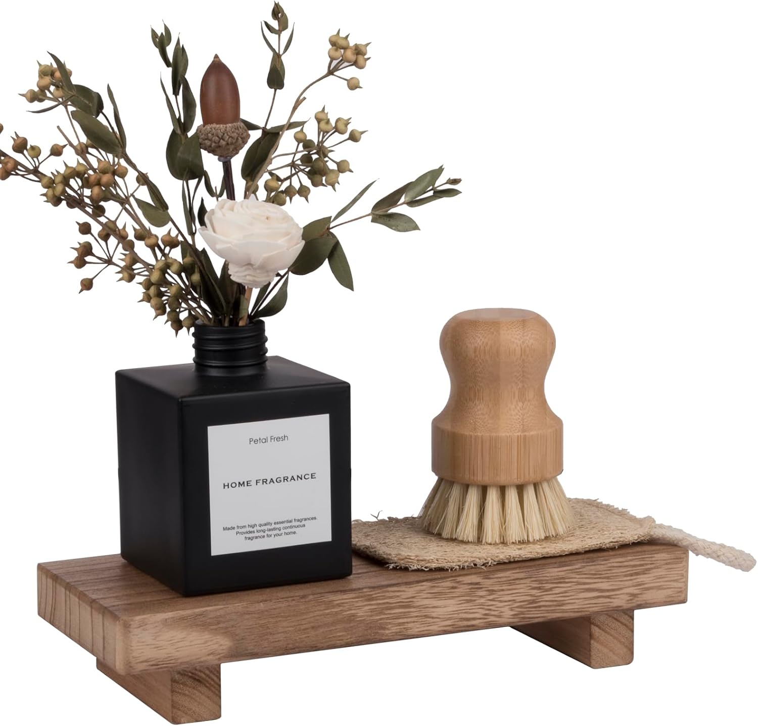Small Wood Tray Pedestal Stand