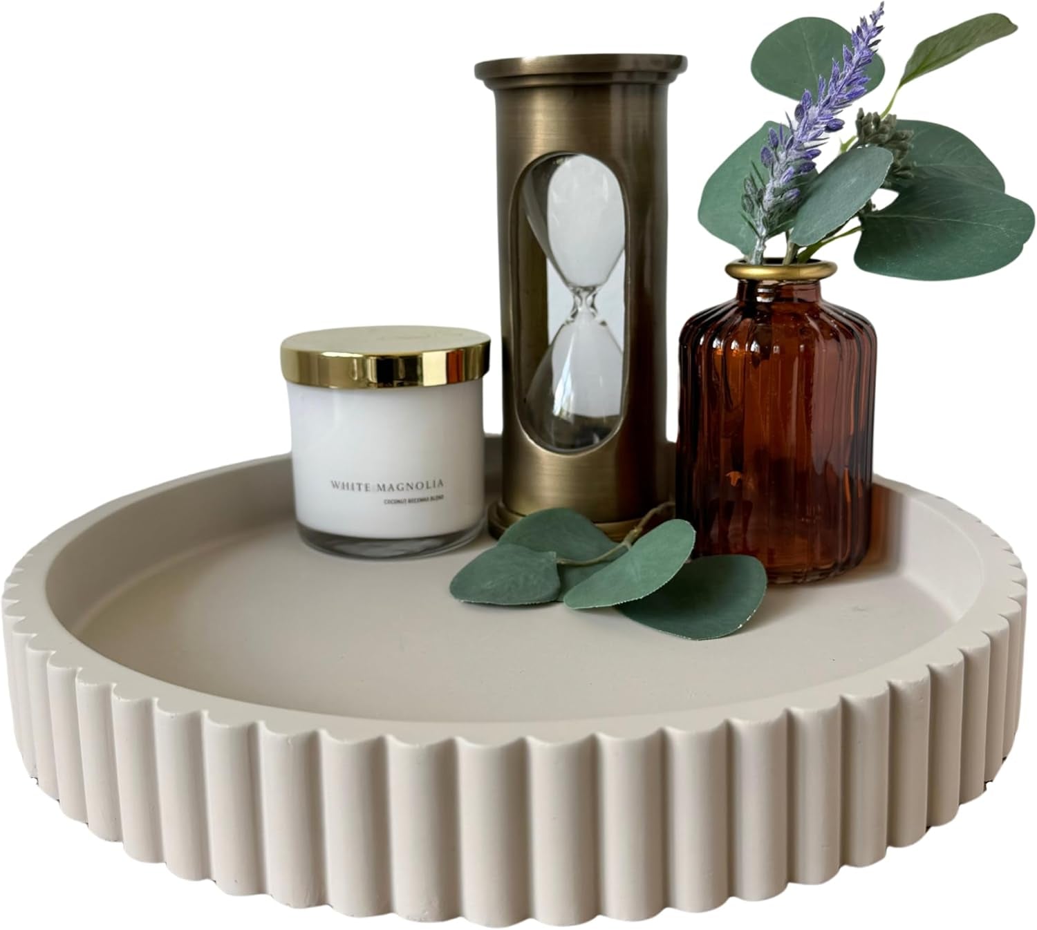 Round Decorative Tray Centerpiece