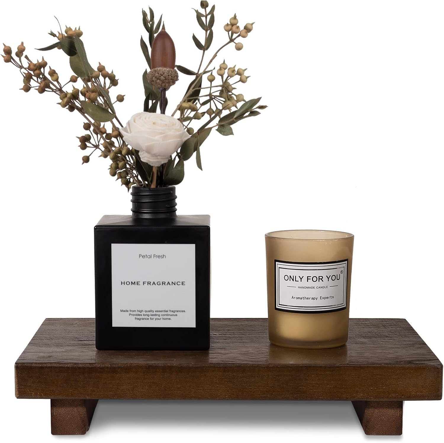 Small Wood Tray Pedestal Stand