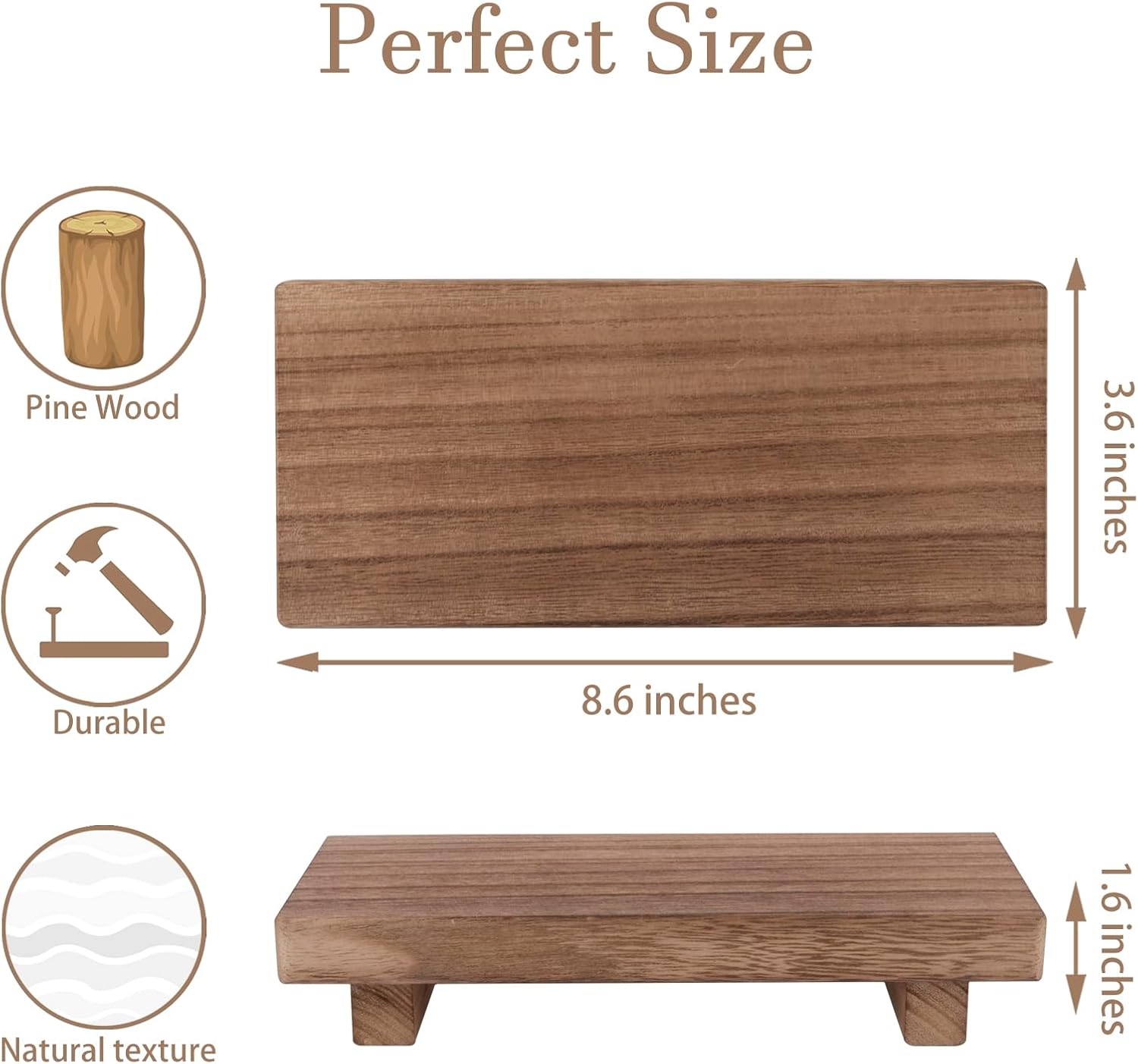 Small Wood Tray Pedestal Stand