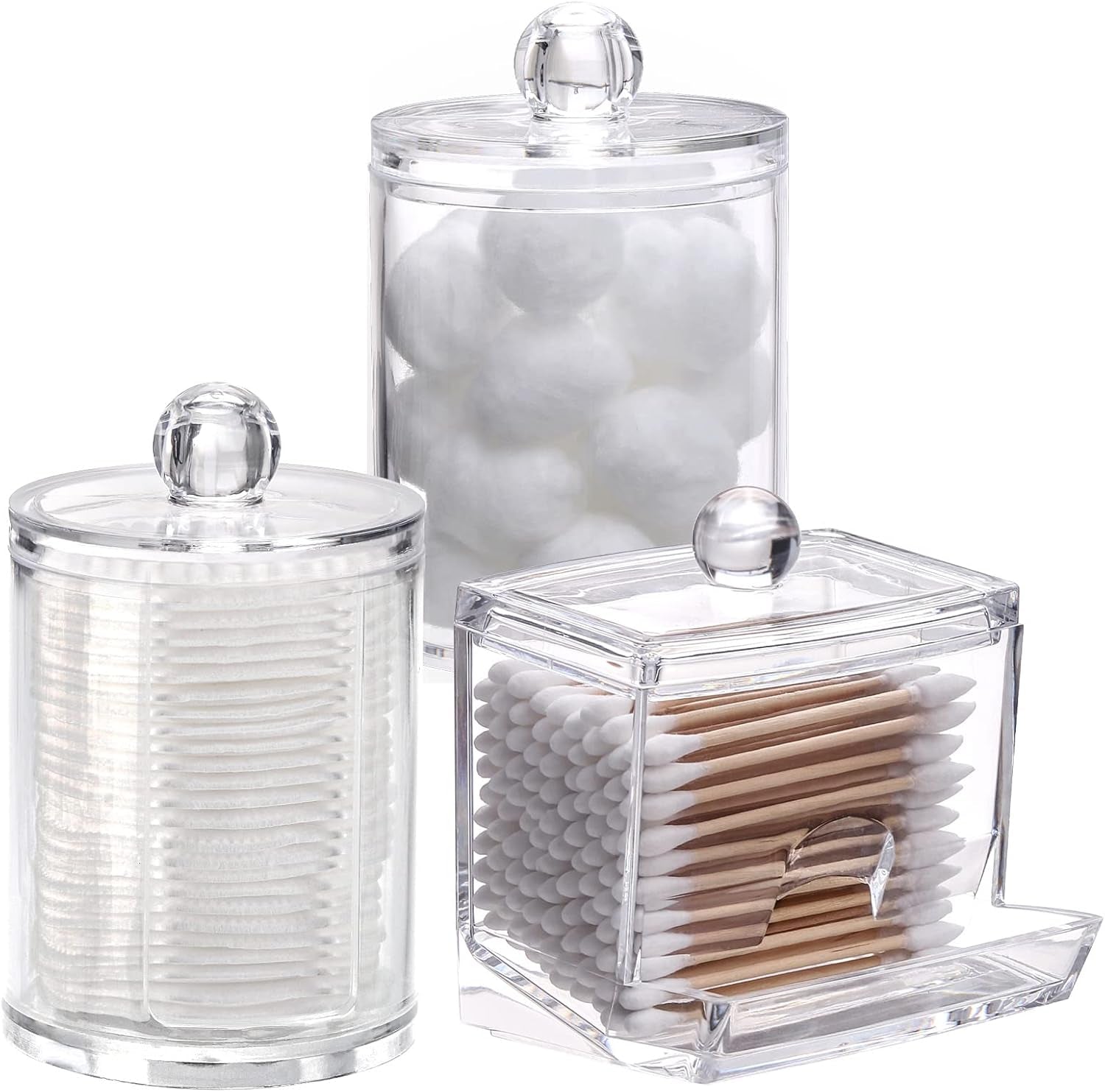 Bathroom Containers for Swabs, Cotton Balls