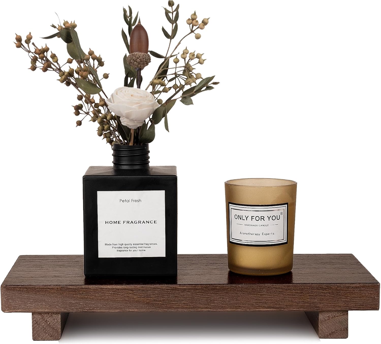 Small Wood Tray Pedestal Stand