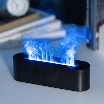 Essential Oil Diffuser, Fireplace Fire Flame Aromatherapy Diffuser, 150Ml Ultrasonic Cool Mist Humidifier, Scent Aroma Diffuser with 7 Colors Light, Timer & Auto-Off for Home, Room (White)