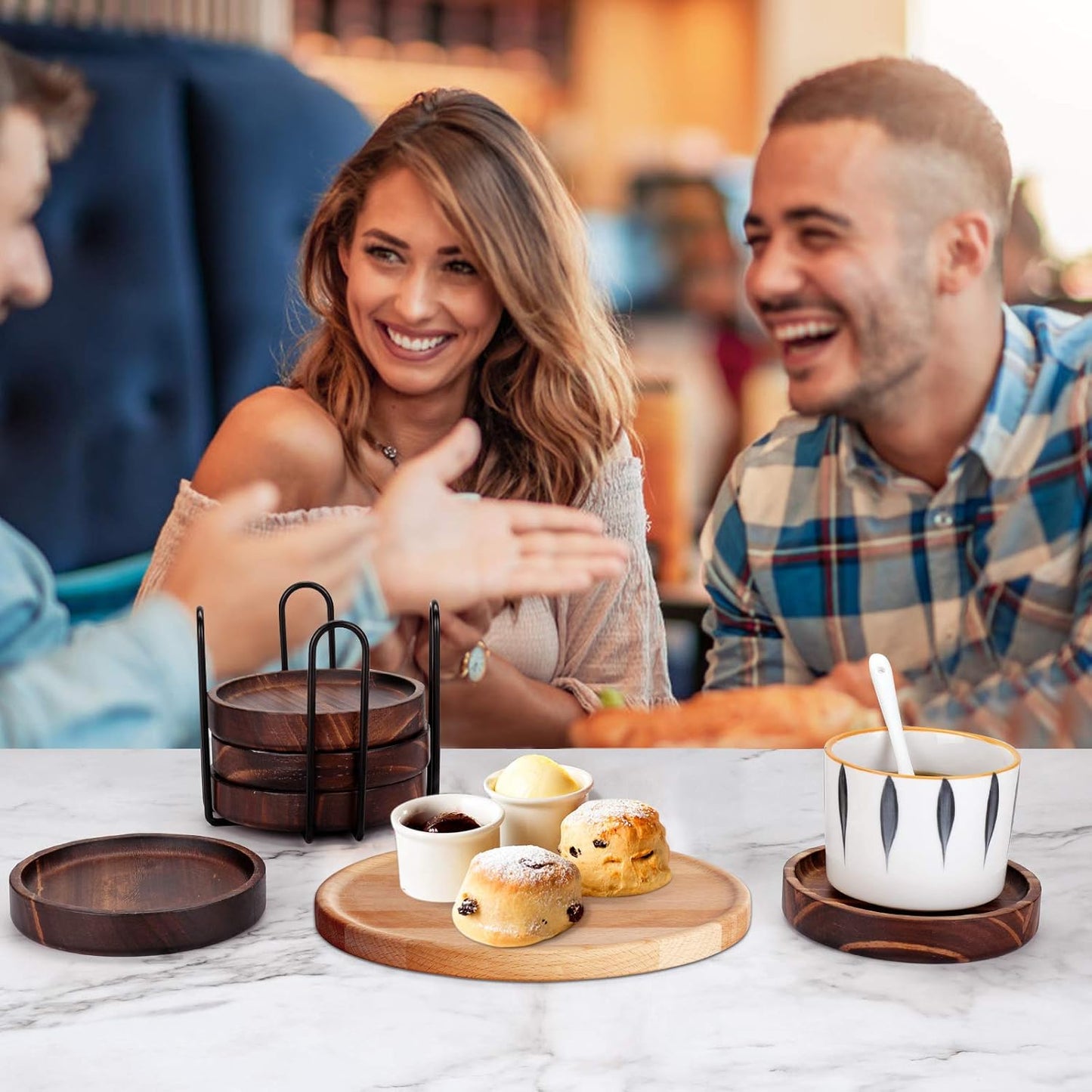 Natural Wooden Coasters Set of 5