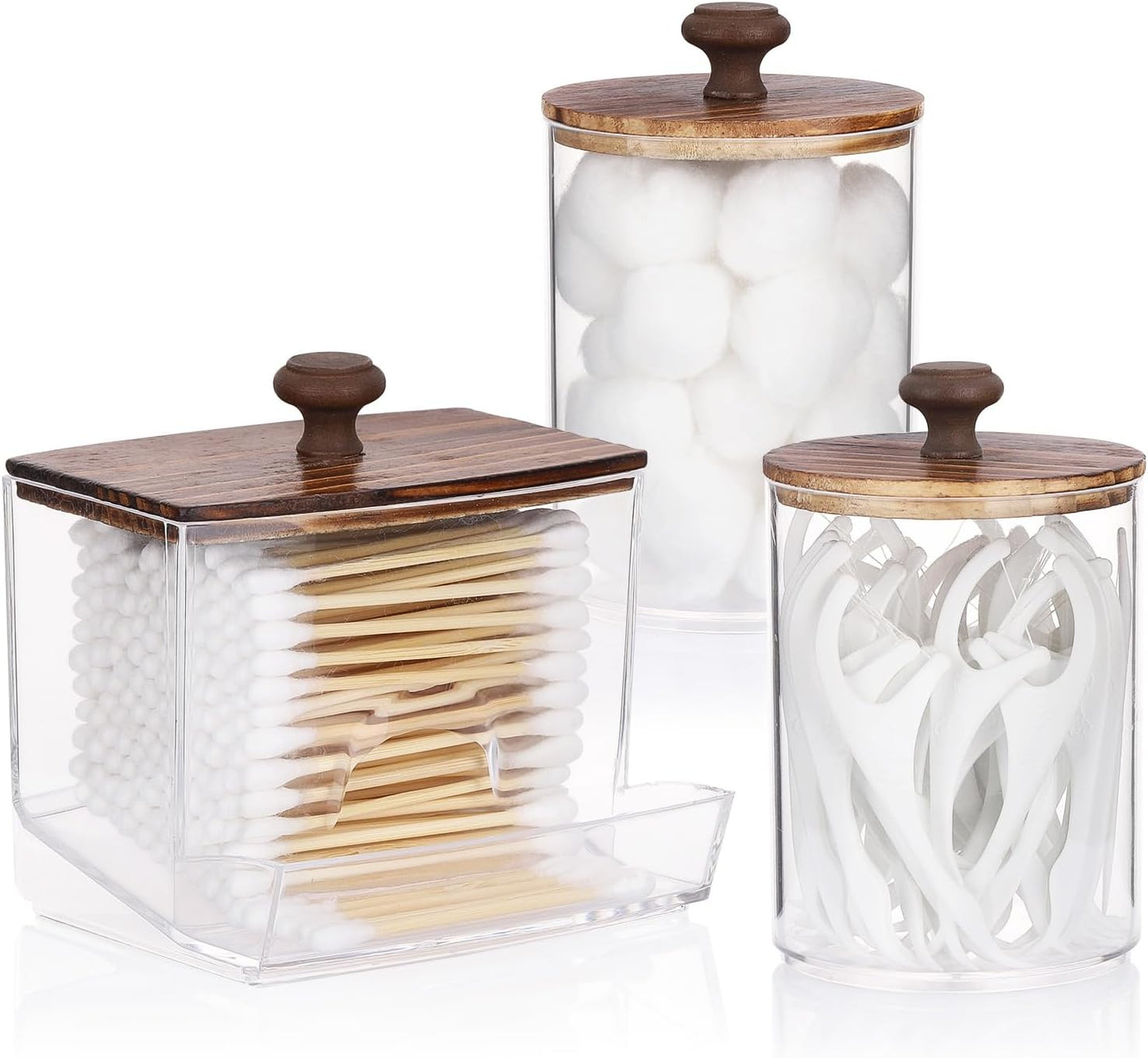Bathroom Containers for Swabs, Cotton Balls