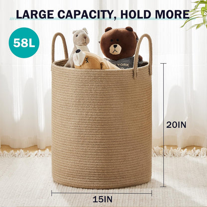 Jute Rope Laundry Hamper Basket Tall Laundry Basket