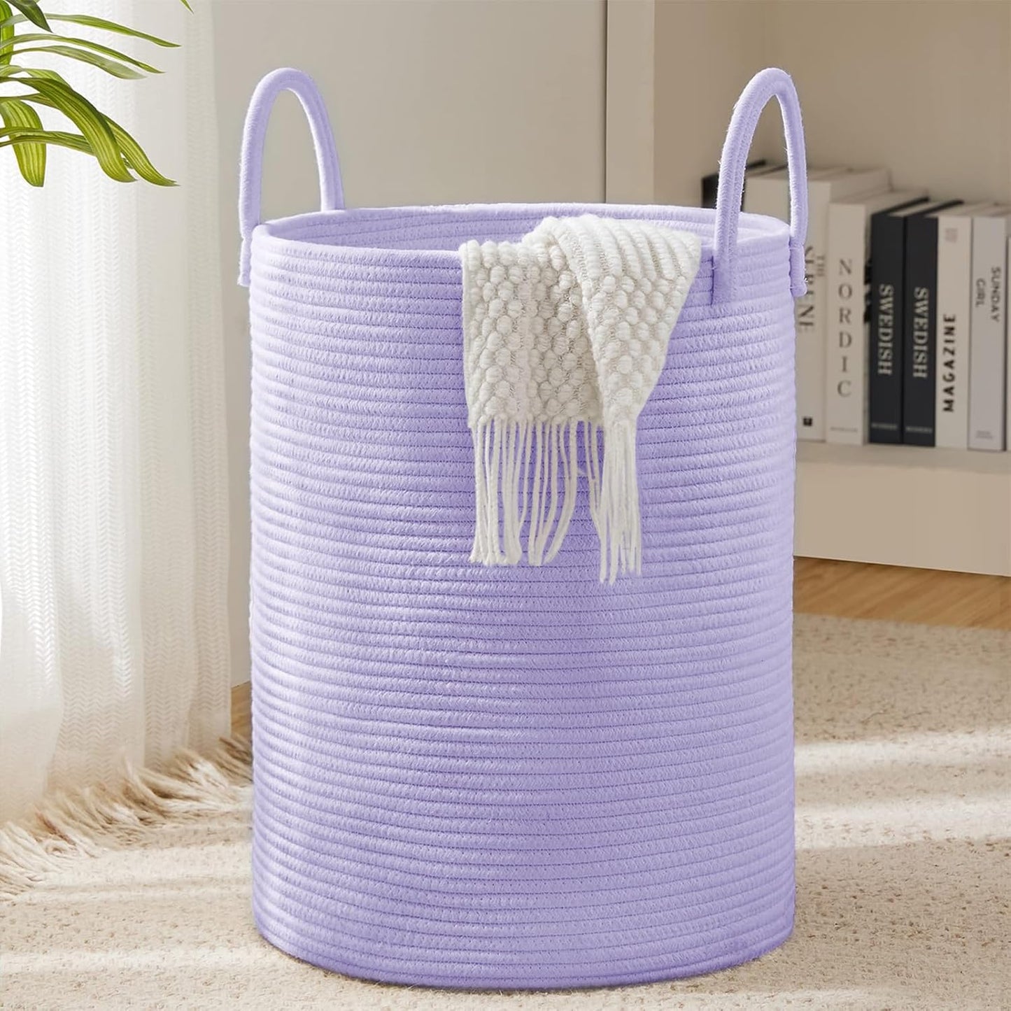 Jute Rope Laundry Hamper Basket Tall Laundry Basket