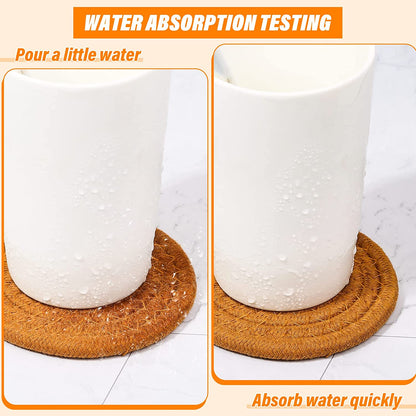Drink Coasters Set of 8, 4 Colors Absorbent Coasters for Drinks