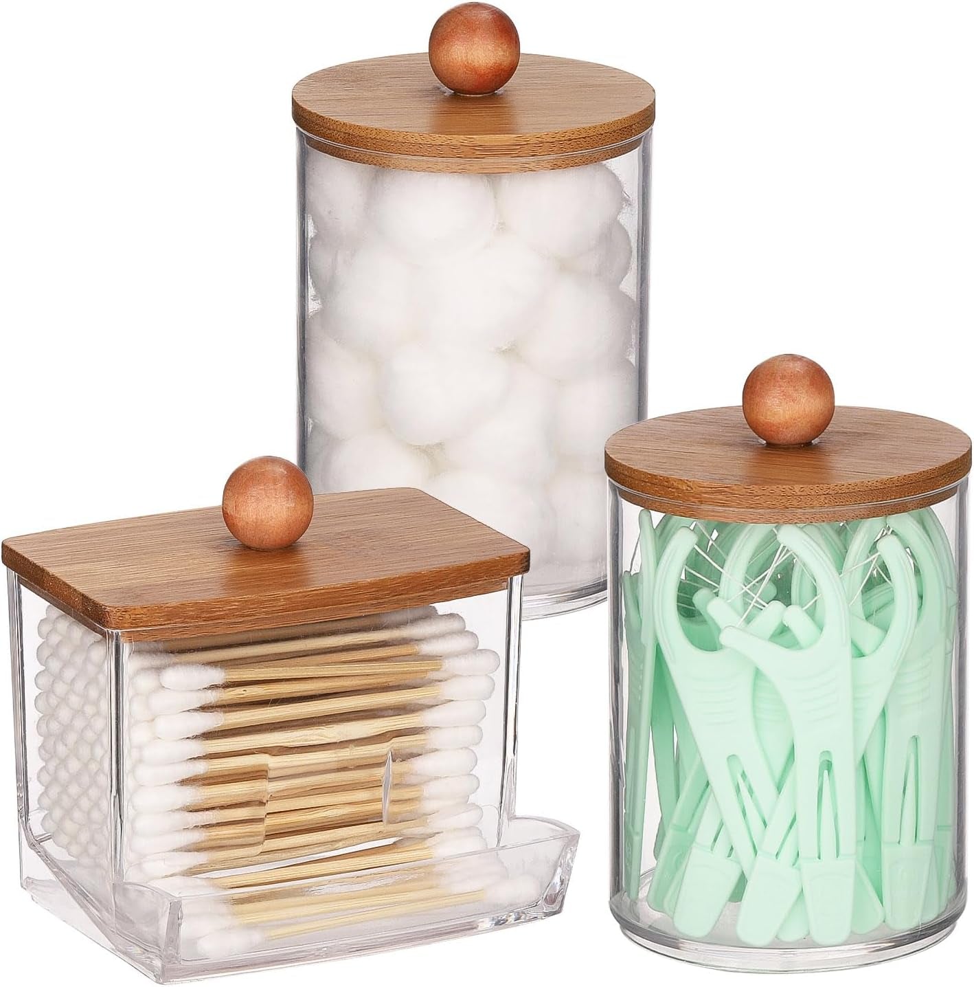 Bathroom Containers for Swabs, Cotton Balls