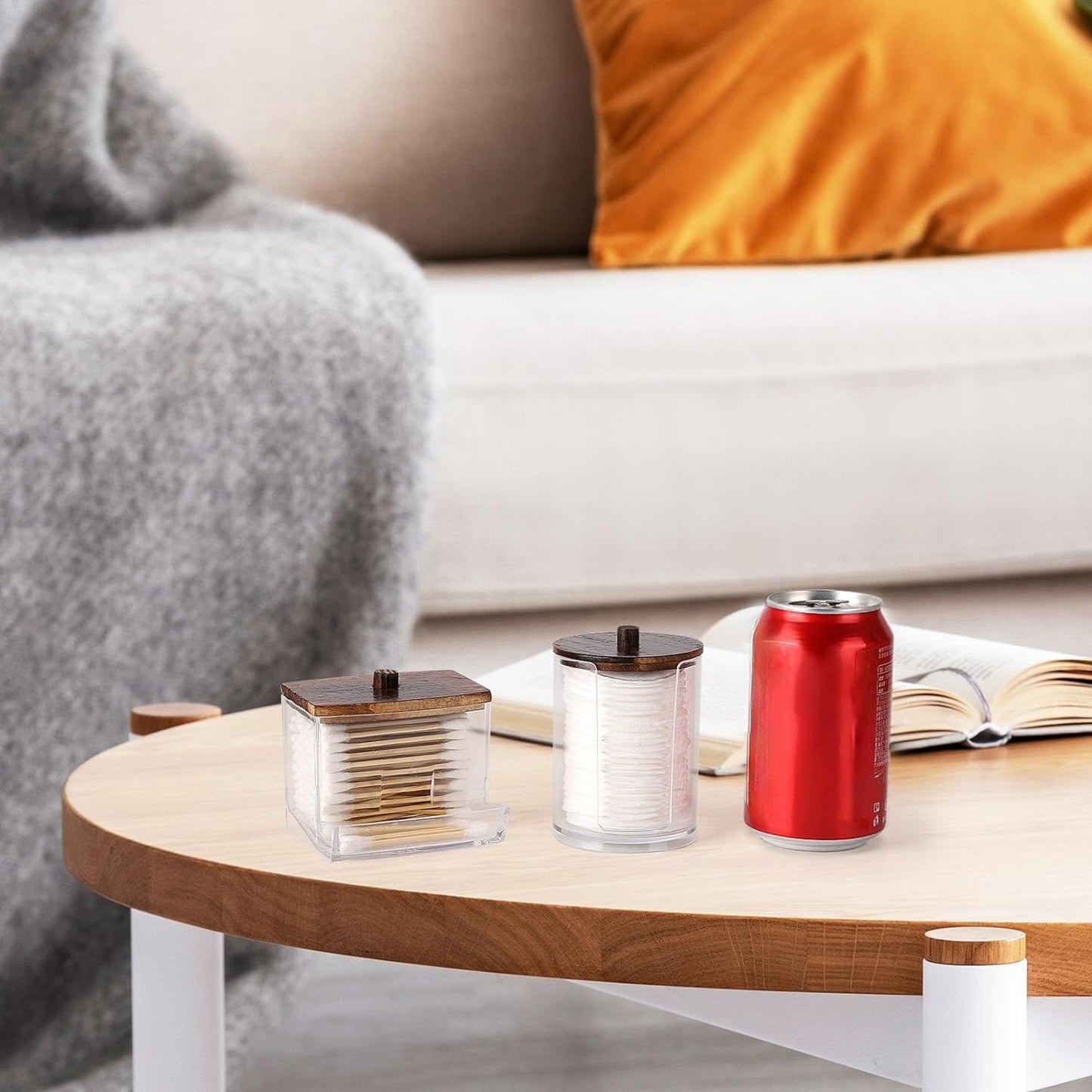 Bathroom Containers for Swabs, Cotton Balls