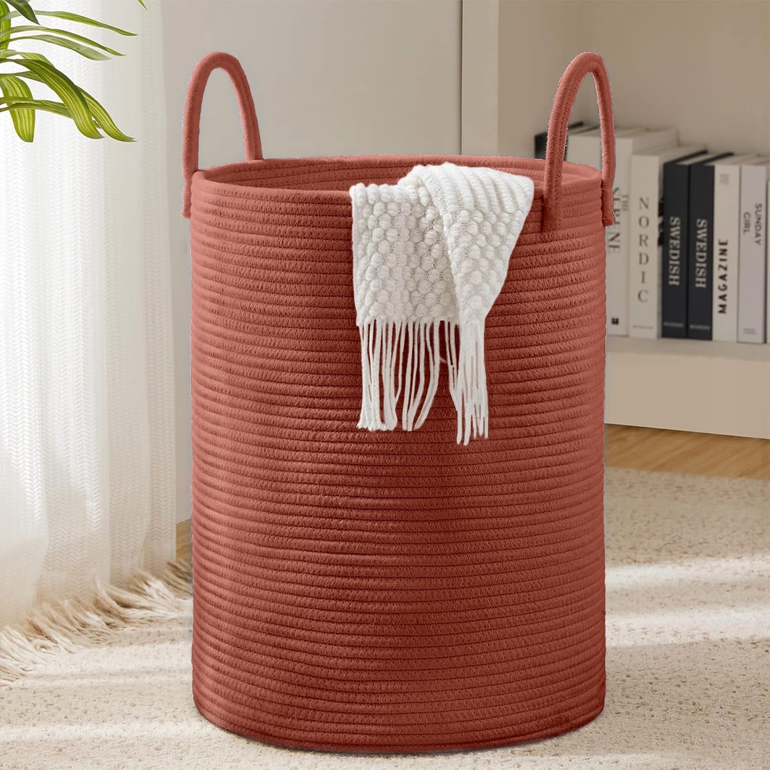 Jute Rope Laundry Hamper Basket Tall Laundry Basket
