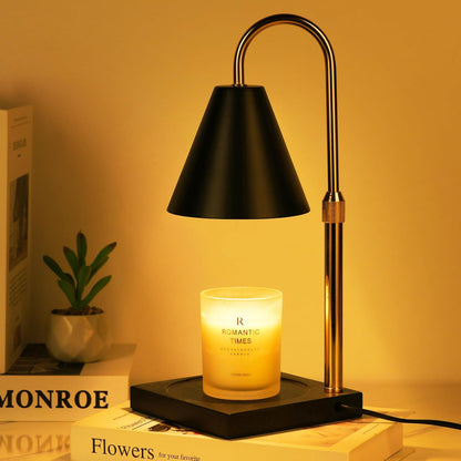 Modern Candle Warmer Lamp with Timer, Dimmable Candle Lamp Warmer, Birthday Gifts for Women, Black Lamp Candle Warmer Gifts for Mom, Adjustable Candle Light Warmer, Cozy Living Room Bedroom Home Decor