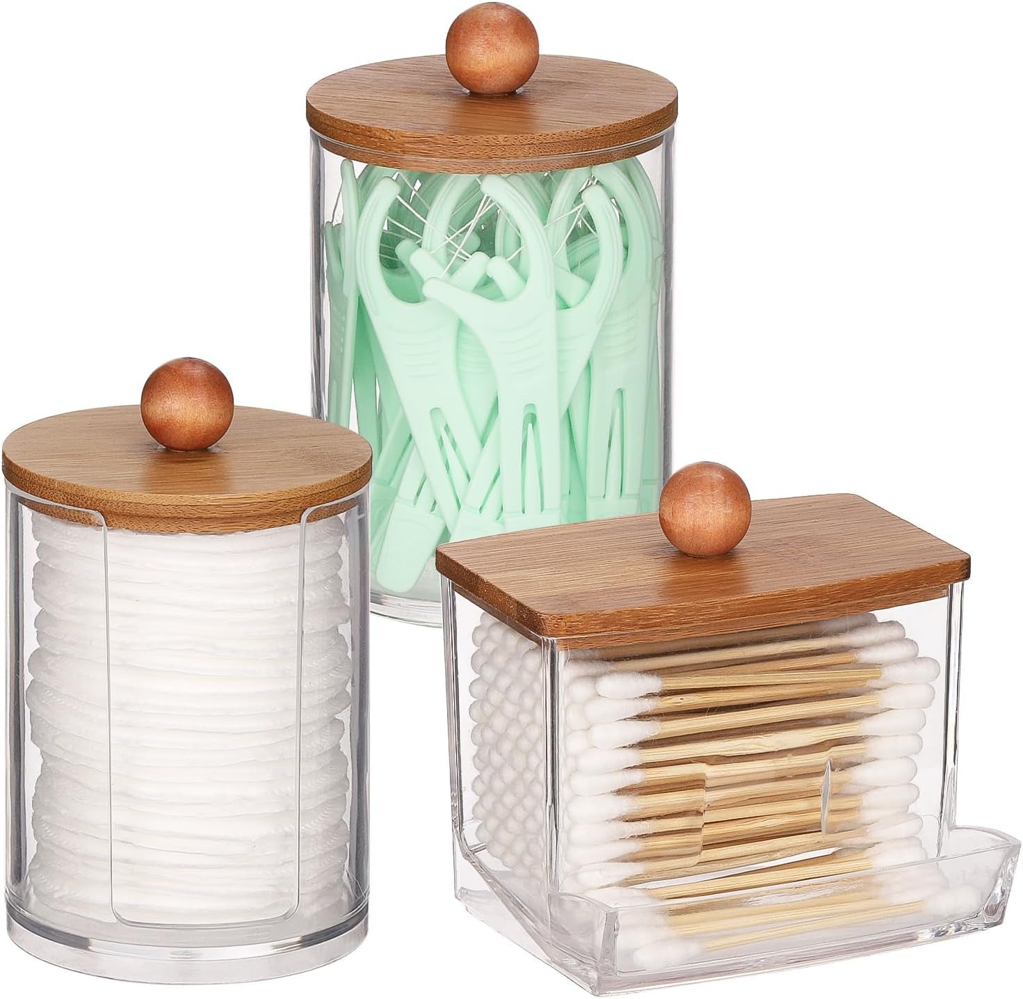 Bathroom Containers for Swabs, Cotton Balls