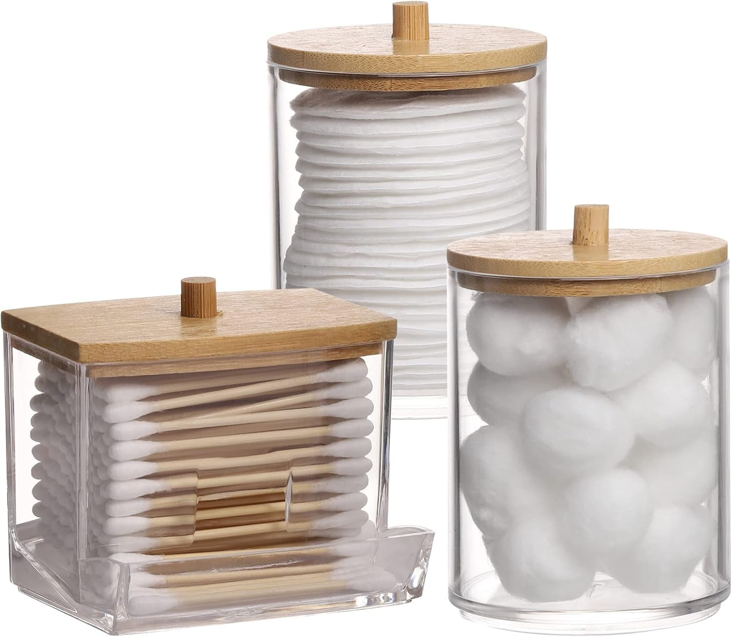 Bathroom Containers for Swabs, Cotton Balls