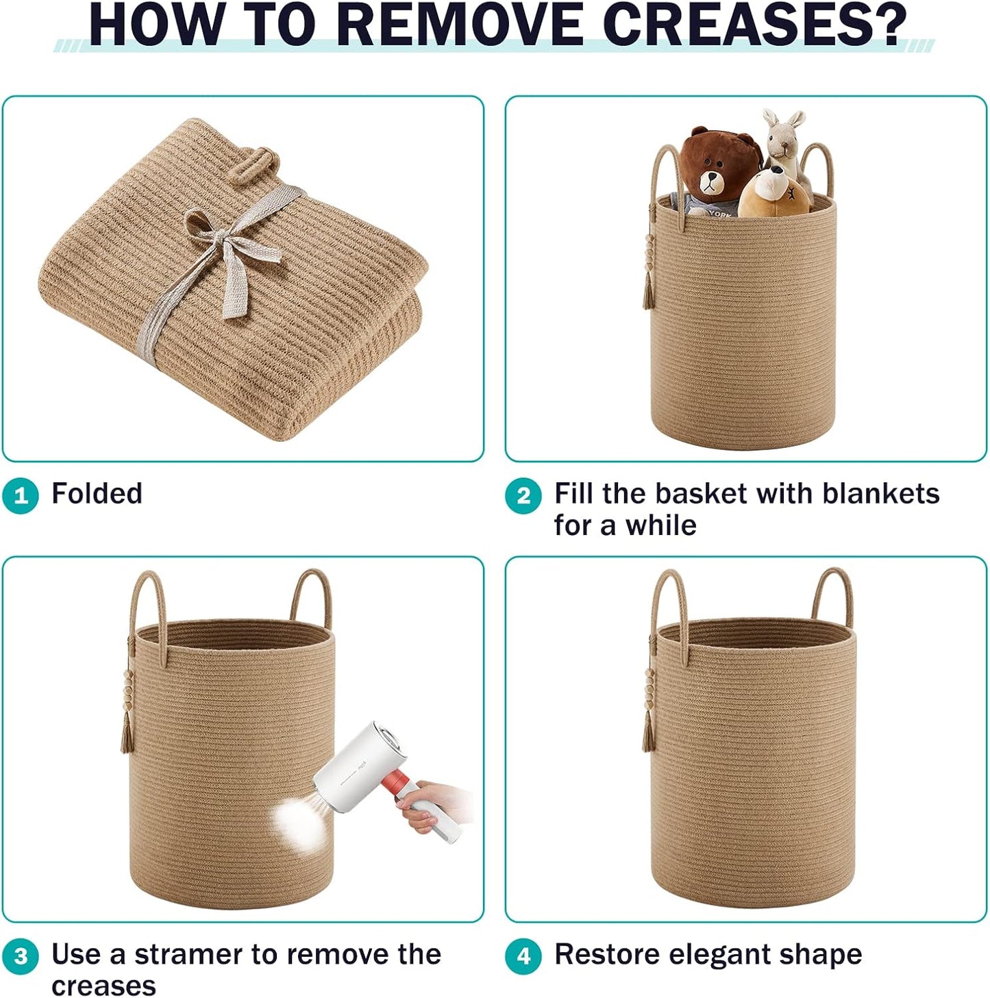 Jute Rope Laundry Hamper Basket Tall Laundry Basket