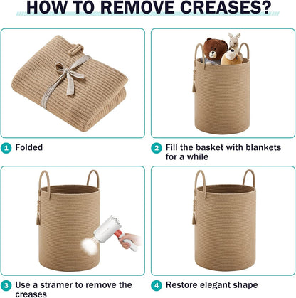 Jute Rope Laundry Hamper Basket Tall Laundry Basket