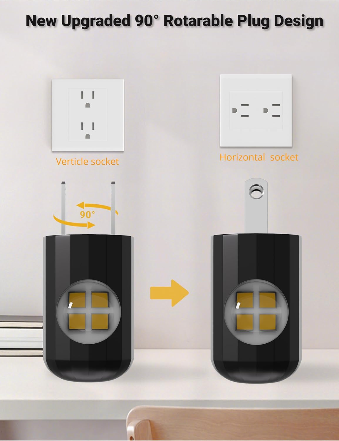 6 Pack LED Plugin Night Lights with Dusk to Dawn Sensor