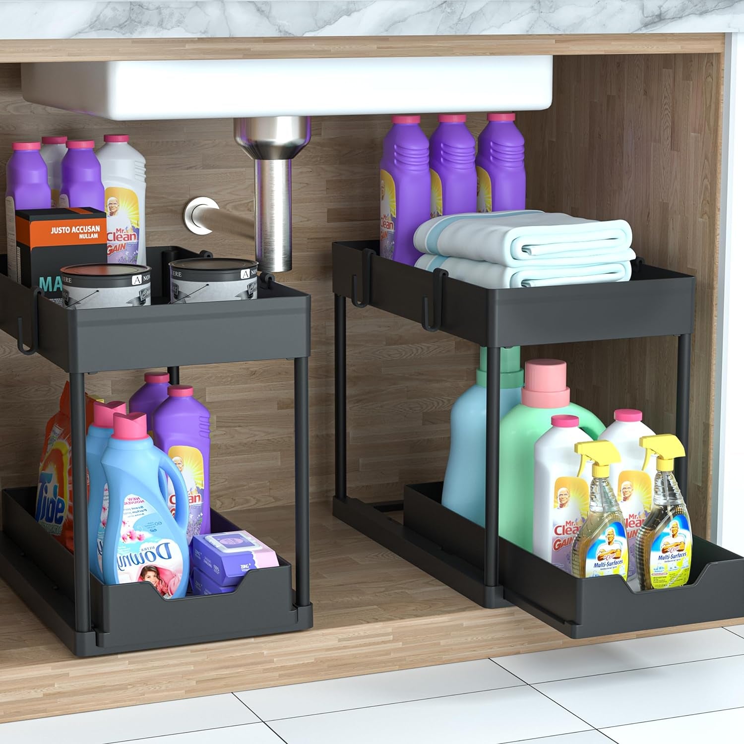 Under Sink Organizer 2 Pack, 2 Tier