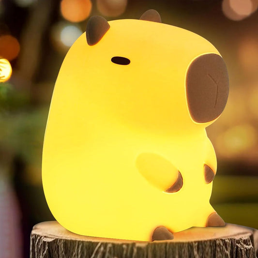Cute Capybara Night Light, LED Squishy Novelty Animal Night Lamp,2 Levels Dimmable/Timer Nursery Nightlight for Kids, Rechargeable Touch Bedside Lamp, Bedroom/Dorm Decor, Baby Boys Girls Gifts