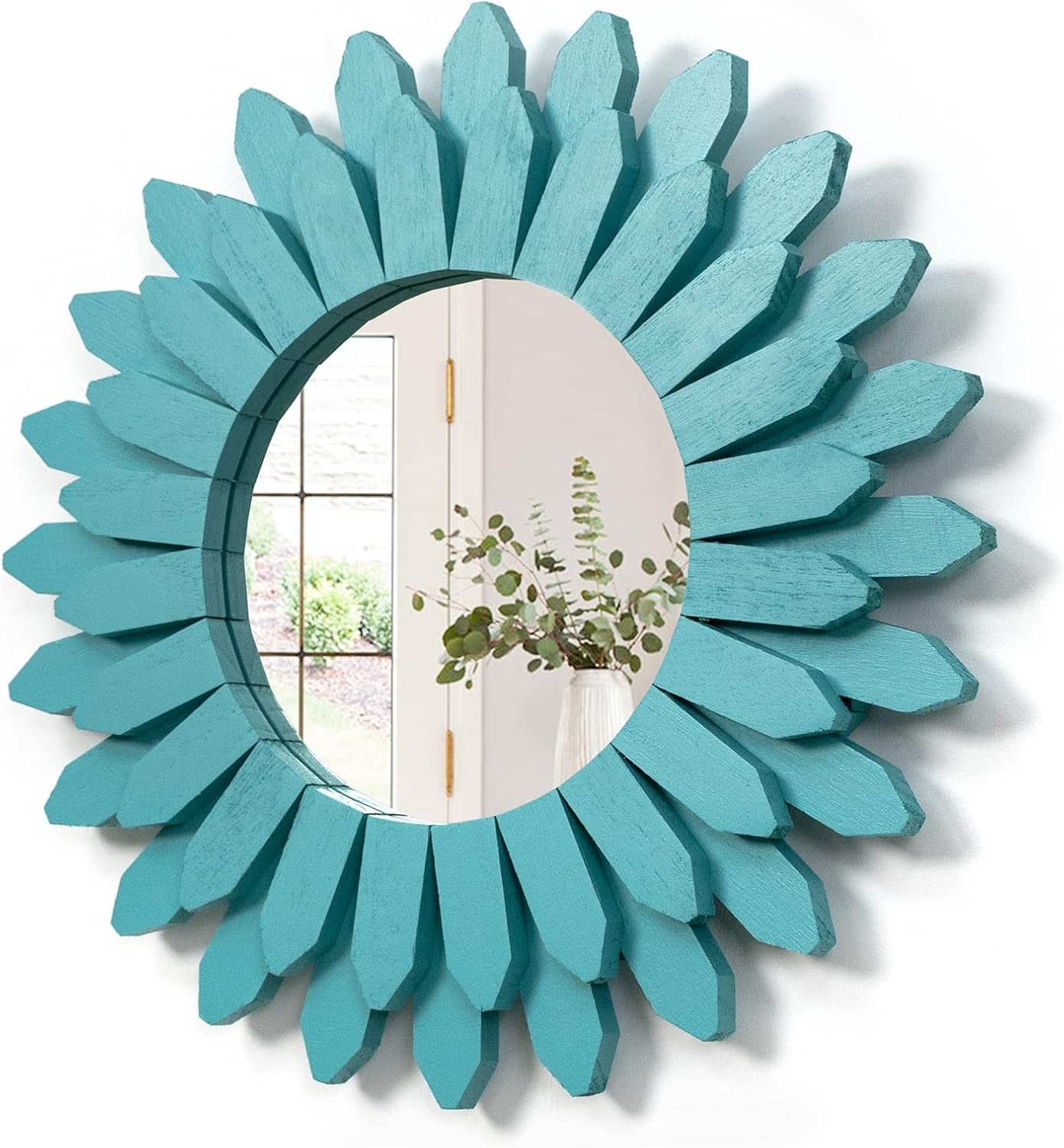 Wall Mirror Decorative 12 Inch Rustic Wood Mirror